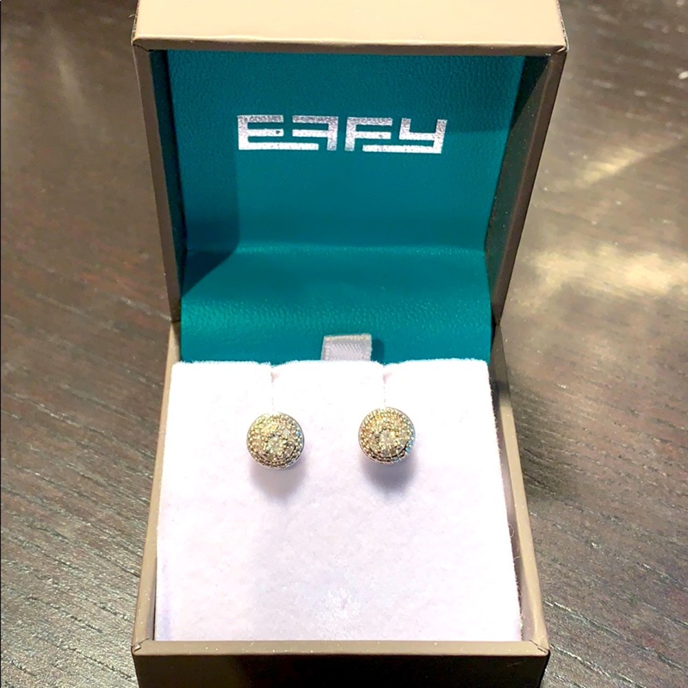 Effy Sterling Silver 0.1 CT T.W. Diamond Earrings
